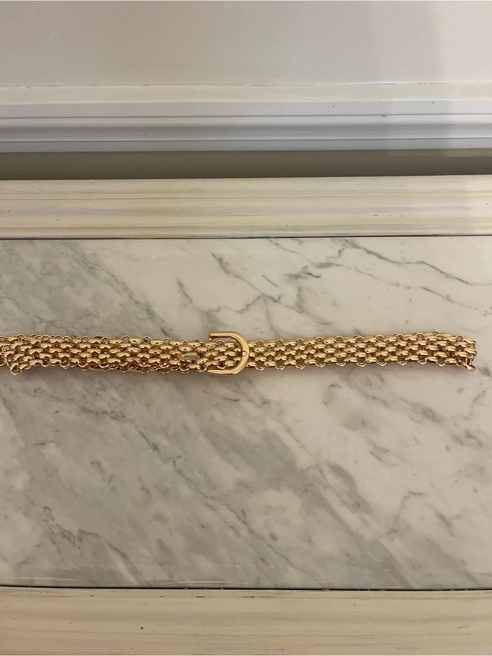 Gold Chain-Link Belt with Buckle